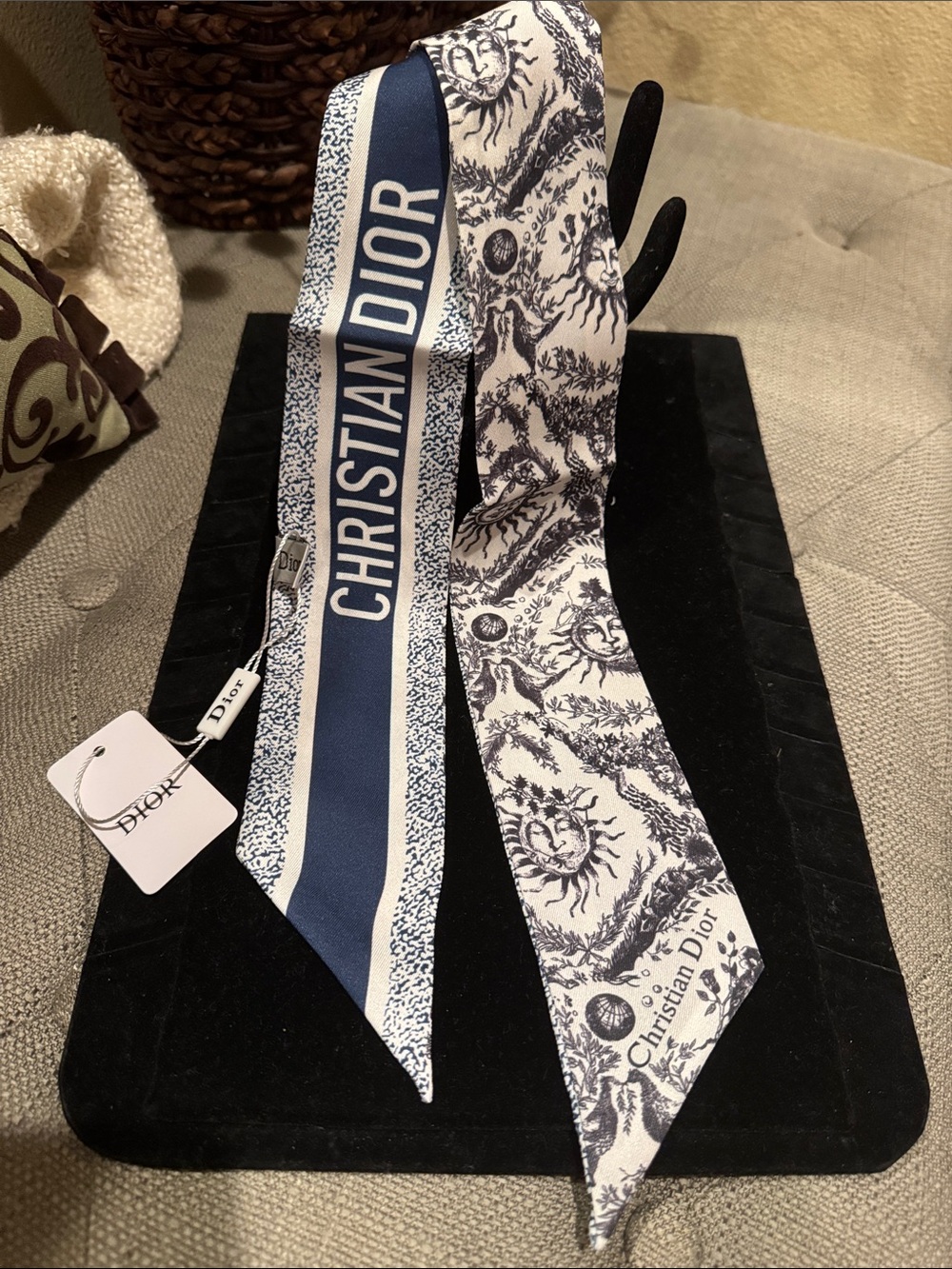 NEW Dior 100% Silk Twillie Scarf Tie
